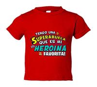 Camiseta bebé tengo una Superabuela que és mi heroína favorita regalo para abuela - Rojo, 2 años