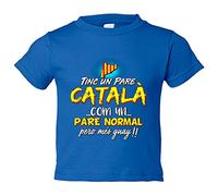 Camiseta bebé tinc un pare català com un pare normal pero més guay - Azul Royal, 1 año
