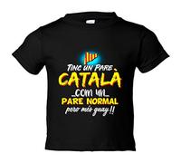 Camiseta bebé tinc un pare català com un pare normal pero més guay - Negro, 2 años