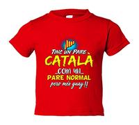 Camiseta bebé tinc un pare català com un pare normal pero més guay - Rojo, 2 años