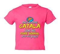 Camiseta bebé tinc un pare català com un pare normal pero més guay - Rosa, 1 año