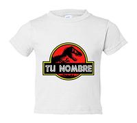 Camiseta bebé tu nombre jurásico personalizable con nombre - Blanco, 1 año