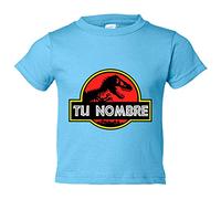 Camiseta bebé tu nombre jurásico personalizable con nombre - Celeste, 2 años