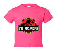 Camiseta bebé tu nombre jurásico personalizable con nombre - Rosa, 2 años