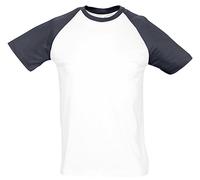 Camiseta Béisbol Two Tone SOLs Hombres Raglán Manga Corta S-3XL