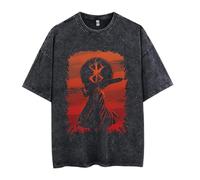 Camiseta Berserker Guts Casca Griffith Camisetas lavadas de Manga Corta Anime Merch Regalos Adolescentes Niños Niñas Hombres Mujeres
