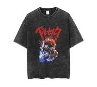 Camiseta Berserker Guts Casca Griffith Camisetas lavadas de Manga Corta Anime Merch Regalos Adolescentes Niños Niñas Hombres Mujeres