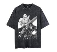 Camiseta Berserker Guts Casca Griffith Camisetas lavadas de Manga Corta Anime Merch Regalos Adolescentes Niños Niñas Hombres Mujeres