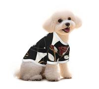 Camiseta bicolor con estampado de rosa y amor para perro, ropa floral hawaiana para cachorros, traje de Navidad para perro y Acción de Gracias