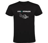 Camiseta Blanca con Logotipo de Fito y Fitipaldis Hombre 100% Algodón Tallas S M L XL XXL Mangas Cortas (L)