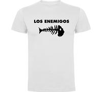 Camiseta Blanca con Logotipo de Los Enemigos Hombre 100% Algodón Tallas S M L XL XXL Mangas Cortas (XL)