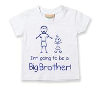 Camiseta blanca con texto "I'm going to be a big brother", para edades de 0 a 6 meses. blanco blanco Talla:3-4 años