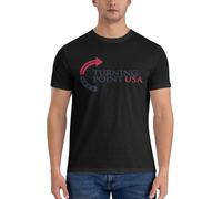 Camiseta Blanca de algodón Turning Point USA con Cuello Redondo y Manga Corta para Hombre