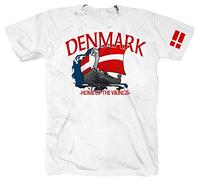 Camiseta blanca de Dinamarca Suecia Noruega Copenhague Islandia Vikingos Vikingos, Blanco, M