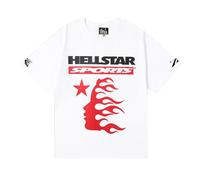 Camiseta Blanca De Hombres Y Mujeres, Cabeza De Llama Y Patrón De Estrella Cuello Redondo Camiseta De Manga Corta, Top De Moda Casual Calle-color01||s