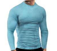 Camiseta blanca para hombre, camiseta blanca para hombre, camiseta blanca para primavera y verano, fitness, deportes, freír rápidamente, manga larga, color sólido, parte inferior elástica, B, 3XL