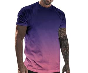 Camiseta blanca para hombre, camiseta blanca para hombre, camiseta de manga corta degradada, casual, cómoda, a la moda, holgada, camisa de manga corta, Morado Oscuro, 4XL