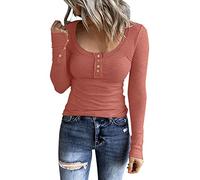 Camiseta blanca para mujer, cuello redondo, camiseta para mujer, talla grande, algodón, camiseta suelta, cómoda, color liso, manga larga, túnicas curvadas, camisa con botones de algodón y lino, túnica