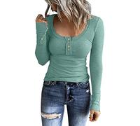 Camiseta blanca para mujer, cuello redondo, camiseta para mujer, talla grande, algodón, camiseta suelta, cómoda, color liso, manga larga, túnicas curvadas, camisa con botones de algodón y lino, túnica