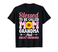 Camiseta Blessed To Be Called Mom Grandma Sunflower para el Día de la Madre Camiseta