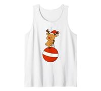 Camiseta Bola de Navidad Diseño Lindo Personajes Reno Camiseta sin Mangas