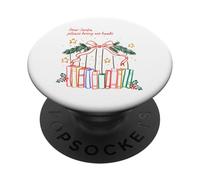 Camiseta Book Lover Hey Santa Please Bring Me More Books PopSockets PopGrip Adhesivo