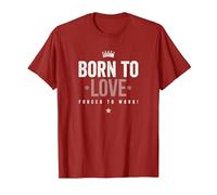 Camiseta Born To Love Forced To Work Camiseta, Hombre, Arándano, XXL