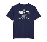 Camiseta Born To Love Forced To Work Camiseta, Hombre Tallas Grandes, Azul Marino, 2X Alto
