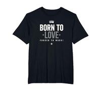 Camiseta Born To Love Forced To Work Camiseta, Hombre Tallas Grandes, Negro, 2X Alto