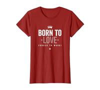 Camiseta Born To Love Forced To Work Camiseta, Mujer, Arándano, M