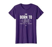 Camiseta Born To Love Forced To Work Camiseta, Mujer, Morado, XXL