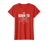 Camiseta Born To Love Forced To Work Camiseta, Mujer, Rojo, XXL