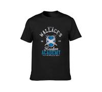 Camiseta Braveheart William Wallace Freedom Academy Masculina Camiseta Men's T-Shirt Unisex Black Cotton Print tee Shirts S