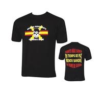 Camiseta BRIPAC | Ropa Urbana con Calavera y Bandera de España Color Negro Manga Corta Hombre opositor para Actividades al Aire Libre (S)