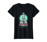 Camiseta Budista Kuan Yin Meditación Zen Yoga Taoísta Chino Camiseta gráfica económica, Mujer, Negro, XS