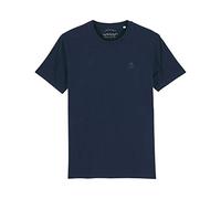 Camiseta Callate La Boca Básica Azul Marino con Calavera Bordada Al Tono (XXL)
