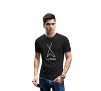 Camiseta Camilo LA Tribu (FR/ES, Letras, XS, Regular, Regular, Negro)