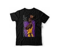 Camiseta Campeones de Baloncesto King Lebron 23 Cartoon Basket Baloncesto - Manga Corta - 100% Algodón, Negro , S