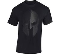 Camiseta: Casco Esparta - Train Hard - Fitness T-Shirt hombre-s y mujer-es - Forma Gimnasio Gym - Camisa Sport Deporte - Culturismo Body-Building Workout - Regalo - Sparta - MMA Combate Boxeo (5XL)
