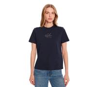 Calvin Klein Camiseta de Manga Corta Mujer Classic tee con Cuello Redondo, Azul (Inkwell), L