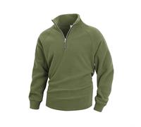 Camiseta casual de manga larga sin capucha con bolsillos para hombre, a la moda, otoño e invierno, casual, manga larga, cuello con media cremallera, ropa de trabajo para exteriores, correr, vida