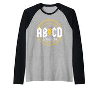 Camiseta Casual de Regreso a Clases, Divertida Gira para Profesores ABCD Camiseta Manga Raglan