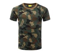 Camiseta casual para exterior para hombres, de secado rápido, con estampado de camuflaje, de manga corta, camiseta de cuello redondo, ligera y transpirable, camiseta de ajuste regular, camisetas de
