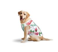 Camiseta casual sin mangas para mascotas con diseño de cactus y flamencos y rosas, chaleco para perro, de algodón suave, transpirable, para perros grandes (3xl-5XL)