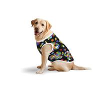 Camiseta casual sin mangas para mascotas con diseño de corazón para concienciación sobre el autismo, ropa de algodón suave para mascotas, camiseta transpirable para perros grandes (3xl-5XL)