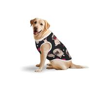 Camiseta casual sin mangas para mascotas, con estampado de carlino, ropa de algodón suave para mascotas, camiseta transpirable para perros grandes (3xl-5XL)