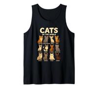 Camiseta Cats of The World Razas de Gatos Diseño Bonito Camiseta sin Mangas