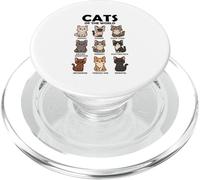 Camiseta Cats of The World Razas de Gatos Diseño Bonito PopSockets PopGrip para MagSafe