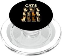 Camiseta Cats of The World Razas de Gatos Diseño Bonito PopSockets PopGrip para MagSafe