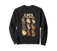 Camiseta Cats of The World Razas de Gatos Diseño Bonito Sudadera